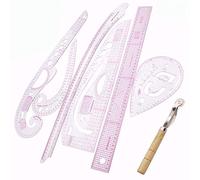 Bestlymood 7Pcs / Set RèGle sur Mesure Kit de Mesure Clair Couture Dessin RèGle Souverain Manche de Manche Bras Courbe Fran？Aise Ensemble RèGle de Coupe Roue à Aubes