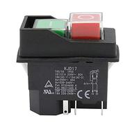 Bestlymood Interrupteur à Bouton Poussoir éLectromagnéTique éTanche 5 Broches KJD17 220-240V Bobine DéMarreur MagnéTique Interrupteurs de SéCurité D'Outil éLectrique