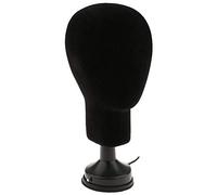Bestlymood Mousse de Polystyrene Mannequin Tete de Modele de Visage Porte Perruque Lunettes de Vitrine Avec Support de Base - Noir, 35cm