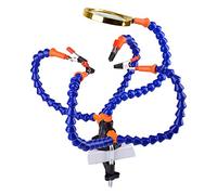 Bestlymood Poste de Soudure de Table D'étau de Table D'étau avec 5Pc Bras Flexible Support de Fer à Souder Pcb Soudure Réparation Troisième Main Outil