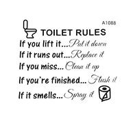Bestlymood Toilet RèGles De La Salle De Bains Amovible Sticker Mural Vinyle Art Stickers DIY Home Decor