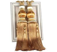 Bestmemories Embrasses pour Rideaux Paire de Lanterne Suspendue Simple Boule Glands Rideaux Boucle élingue Reliure Lanterne embrasses fabriqués à la Main tressé Boucle draperie Rideaux retenues(Or)