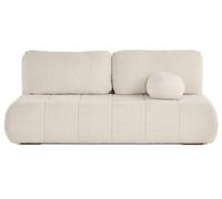 Bestmobilier Bowie - canapé 3 Places Convertible Coffre + Coussin Rond Inclus en Tissu texturé