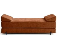 Bestmobilier - Brescia - Banquette 3 Places Convertible en Tissu Velours Relief, Terracotta