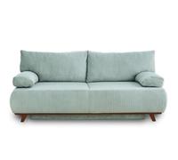 Bestmobilier - Canapé Convertible avec Coffre Cristal en Velours Côtelé - Canapé Lit - Sofa Bleu 3 Places - Salon