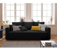 Bestmobilier - Canapé Convertible avec Coffre Regala en Tissu - Canapé Lit - Sofa Noir 3 Places - Salon