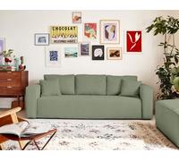 Bestmobilier - Canapé Convertible avec Coffre Topaze en Velours Côtelé - Canapé Lit - Sofa Vert Sauge 3 Places - Salon