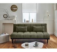 Bestmobilier - Canapé Convertible Samarra en Velours Côtelé - Canapé Lit - Sofa Vert 2 Places - Salon