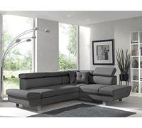 Lisbona - Canapé d'angle droit convertible - L 252 x P 190cm - Gris foncé