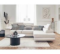 BestMobilier - Canapé d'angle Convertible avec Coffre - Angle Droit - Pablo en Velours - Canapé Lit - Sofa Beige 5 Places - Têtières Réglables - Salon