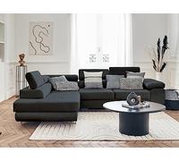 BestMobilier - Canapé d'angle Convertible avec Coffre - Angle Gauche - Pablo en Velours - Canapé Lit - Sofa Gris Foncé 5 Places - Têtières Réglables - Salon