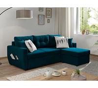 Astoria - canapé d'angle réversible - convertible avec coffre - style contemporain- 4 places Couleur - Bleu canard - Bleu canard