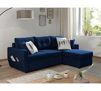 Astoria - canapé d'angle réversible - convertible avec coffre - style contemporain- 4 places Couleur - Bleu marine - Bleu marine