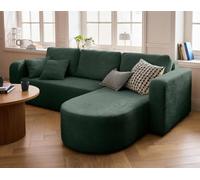 Bestmobilier - Canapé d'angle Convertible avec Coffre Réversible Miro en Velours - Canapé Lit - Sofa Vert 4 Places - Angle Droit - ou Gauche - Salon