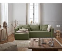 Bestmobilier - Canapé d'angle Convertible avec Coffre Réversible Topaze en Tissu - Canapé Lit - Sofa Vert 4 Places - Angle Droit - ou Gauche - Salon
