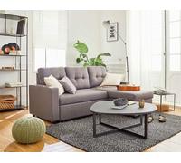 Bestmobilier - Canapé d'angle Convertible avec Coffre Réversible Tulipe en Tissu - Canapé Lit - Sofa Gris 4 Places - Angle Droit - ou Gauche - Salon