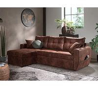 Astoria - canapé d'angle réversible - convertible avec coffre - style industriel - 4 places Couleur - Marron