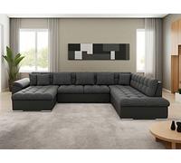 Chuck - canapé panoramique XXL - convertible avec coffre - 7 places - style contemporain - droit
