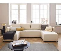 Regala - canapé panoramique - 7 places - convertible avec coffre - en tissu - Beige