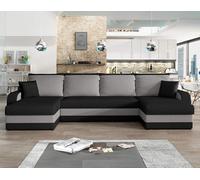 Bestmobilier - Canapé Panoramique en U Convertible avec Coffre Valos en Velours - Canapé Lit - Grand Sofa XXL Gris 7 Places - Salon