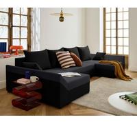 Bestmobilier - Canapé Panoramique en U Convertible Mike en Velours - Canapé Lit - Grand Sofa XXL Gris 7 Places - Salon