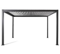 Bestmobilier - Cherry - pergola bioclimatique + Store 4m - Aluminium - 4x3m - Gris Anthracite, Gris Anthracite