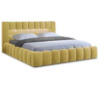 Bestmobilier Cleo - lit Coffre avec LED - 140x200 cm - sommier Inclus - en Velours