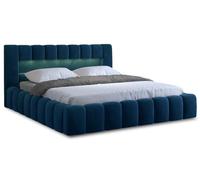 Bestmobilier Cleo - lit Coffre avec LED - 140x200 cm - sommier Inclus - en Velours