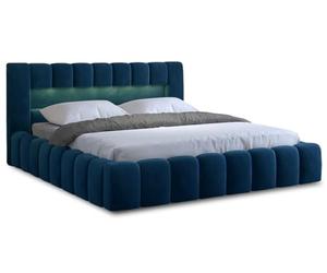 Bestmobilier Cleo - lit Coffre avec LED - 140x200 cm - sommier Inclus - en Velours
