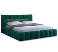 Bestmobilier Cleo - lit Coffre avec LED - 180x200 cm - sommier Inclus - en Velours