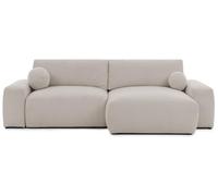 Bestmobilier - Constance - Canapé d'angle réversible 4 Places Convertible avec Coffre en Tissu, Beige