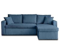 Bestmobilier Cyrus - canapé d'angle réversible 4 Places - Convertible avec Coffre - en Velours côtelé