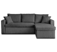 Bestmobilier - Canapé d'angle convertible Cyrus 4 places velours gris foncé - angle droit/gauche
