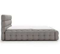 Bestmobilier - Darling - lit Coffre - 180x200 cm - sommier Inclus - en Velours, Gris