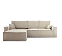 Bestmobilier Dellia - canapé d'angle réversible Convertible - avec Coffre - en Velours côtelé - 4 Places