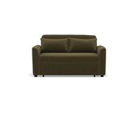 Bestmobilier Canapé droit 2 places Ernest convertible en velours côtelé Vert