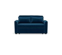 Bestmobilier - Ernest - Canapé Droit 2 Places Convertible en Velours côtelé, Bleu