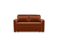 Bestmobilier - Ernest - Canapé Droit 2 Places Convertible en Velours côtelé, Terracotta