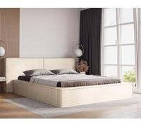 Bestmobilier - Eros - lit Coffre - 140x200 cm - sommier Inclus - en Velours, Beige