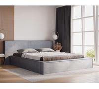 Bestmobilier - Eros - lit Coffre - 140x200 cm - sommier Inclus - en Velours, Gris