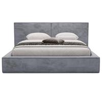Bestmobilier - Eros - lit Coffre - 180x200 cm - sommier Inclus - en Velours, Gris