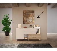 Estelle - buffet bas - 2 portes et 2 tiroirs - 181 cm - Blanc / Beige