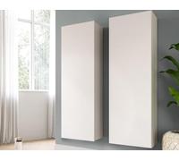 Bestmobilier - Ethan - 2 armoires murales - Blanc - 110 cm, Bois/Blanc