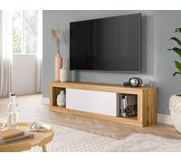Best Mobilier - Ethan - Meuble TV - 1 Porte - Effet Bois et Blanc - 150 cm, Bois/Blanc