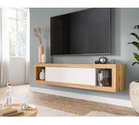Ethan - meuble tv - 1 porte - bois et blanc - 180 cm - Bois / Blanc