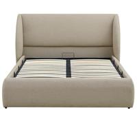 Bestmobilier - Florina - lit Coffre - 180x200 cm - sommier Inclus - en Tissu, Beige
