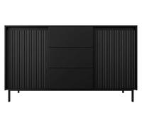 Best mobilier - Buffet bas Girona - 3 tiroirs, 2 portes - 153 cm - Noir