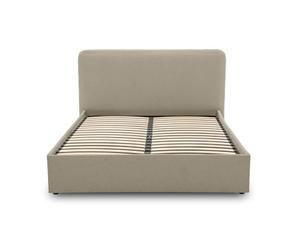 Bestmobilier Goyave - lit Coffre - 160x200 - en Tissu - sommier Inclus
