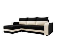 Bestmobilier Harvey - Canapé d'angle réversible 4 Places Convertible avec Coffre en Tissu Bicolore
