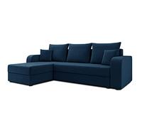 Bestmobilier Harvey - Canapé d'angle réversible 4 Places Convertible avec Coffre en Velours